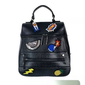 Dream Control Retro Patchwork Mini Backpack In Black